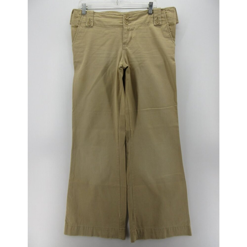 VINTAGE Abercrombie & Fitch Pants 10 Long Khaki Wide Leg Flare Grunge Y2K*